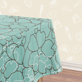 Aqua Blauwgroen Abstract Floral Pattern Tafelkleed