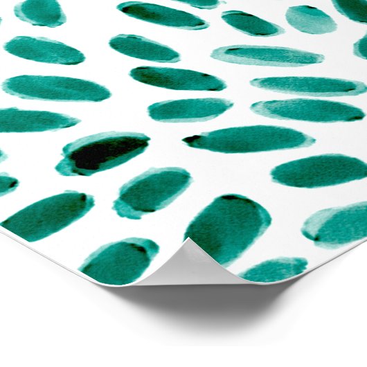 Aqua Blauwgroen Abstract Pattern Trendy Poster (Hoek)