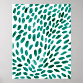 Aqua Blauwgroen Abstract Pattern Trendy Poster (Voorkant)