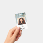 AQUA BLAUWGROEN AGATE WERKNEMER FOTO BAR CODE NAME BADGE (Handheld)