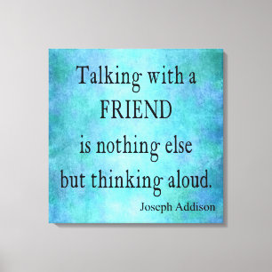 Aqua Blauwgroen Blauw Addison Vriendschap Quote Canvas Afdruk