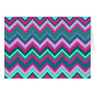 Aqua Blauwgroen Blauw Roze Tribal Chevron Zig Zag