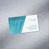 Aqua Blauwgroen blauw waterrimpel & spa Magnetisch Visitekaartje (Voorbeeld)