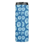 Aqua-blauwgroen blauwe zand-dollar waterverf-aange thermosbeker (Achterkant)