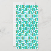 Aqua Blauwgroen Blue Kente Wedding Invitation (Achterkant)