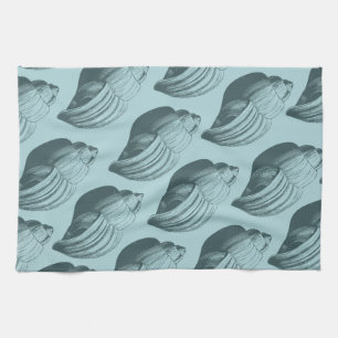 Aqua Blauwgroen Blue Sea Shells Theedoek