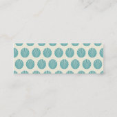 Aqua Blauwgroen Blue Shell Beach Pattern-cadeautj Mini Visitekaartje (Achterkant)