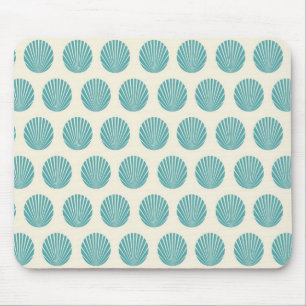 Aqua Blauwgroen Blue Shell Beach Pattern-cadeautj Muismat