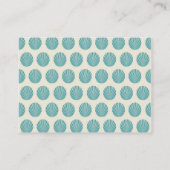 Aqua Blauwgroen Blue Shell Beach Pattern-cadeautj Visitekaartje (Achterkant)