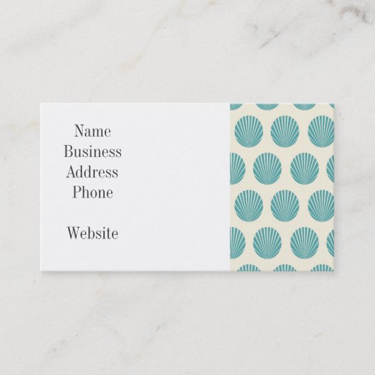Aqua Blauwgroen Blue Shell Beach Pattern-cadeautj Visitekaartje (Voorkant)