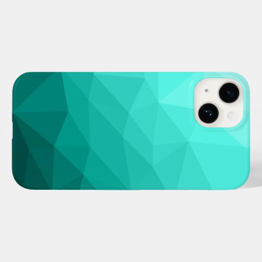Aqua blauwgroen geometrisch mesh ombre patroon Case-Mate iPhone case (Achterkant (horizontaal))