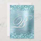 Aqua Blauwgroen Glitter Bleek Blauwe Folie 50e ver Kaart (Voorkant)