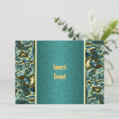 Aqua blauwgroen gouden feest kaart (Staand voorkant)