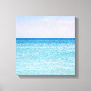 Aqua Blauwgroen lavender Ocean Waves Tropisch stra Canvas Afdruk