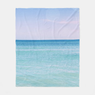Aqua Blauwgroen lavender Ocean Waves Tropisch stra Fleece Deken