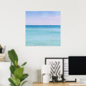 Aqua Blauwgroen lavender Ocean Waves Tropisch stra Poster (Thuiskantoor)