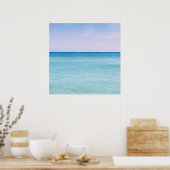 Aqua Blauwgroen lavender Ocean Waves Tropisch stra Poster (Keuken)