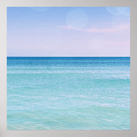 Aqua Blauwgroen lavender Ocean Waves Tropisch stra Poster (Voorkant)