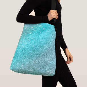 Aqua Blauwgroen Ocean Glitter #1 Crossbody Tas