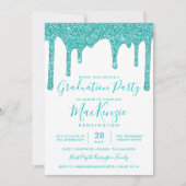 Aqua Blauwgroen sparkle Glitter Drift Gradution Pa Kaart (Voorkant)