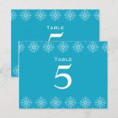 Aqua bleu + blanc flocon de neige Numéro de table  (Devant / Derrière)