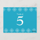 Aqua bleu + blanc flocon de neige Numéro de table  (Dos)
