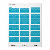 Aqua bleu + blanc flocon d'hiver étiquette de adre (Feuille entière)