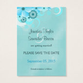 Aqua Bleu Bleu Mariage Mini Enregistrer Les Dates (Dos)