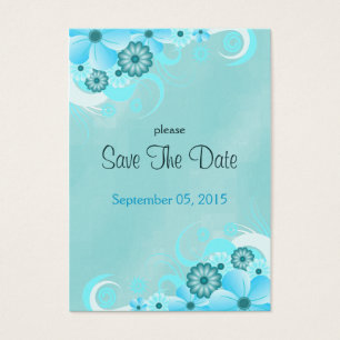 Aqua Bleu Bleu Mariage Mini Enregistrer Les Dates