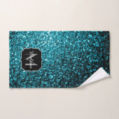 Aqua bleu brillant faux parties scintillant scinti (Serviette à main)