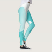 Aqua bleu et Leggings d'art Abstrait blanc (Droite)