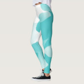 Aqua bleu et Leggings d'art Abstrait blanc (Gauche)