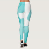 Aqua bleu et Leggings d'art Abstrait blanc (Dos)