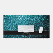 Aqua bleu faux parties scintillant scintille Monog (Clavier et souris)
