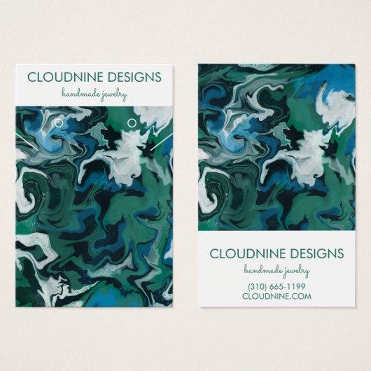 Aqua Bleu Flèches vertes Elevant Collier Bijoux (Devant & derrière)