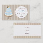 aqua bleu Mariage Cakemakers carte de visite (Devant / Derrière)