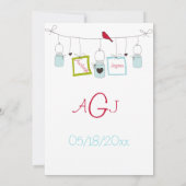 Aqua Bliss Wedding Invitations Kaart (Achterkant)