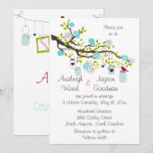 Aqua Bliss Wedding Invitations Kaart (Voorkant / Achterkant)