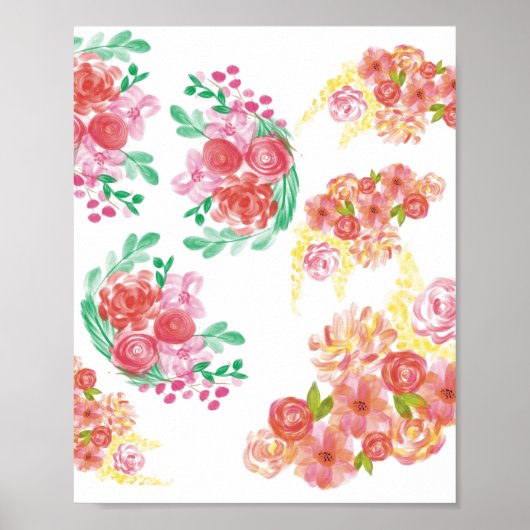 Aqua bloem poster (Voorkant)
