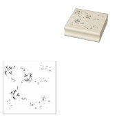 Aqua bloem 	rubberstempel (Gestempeld)