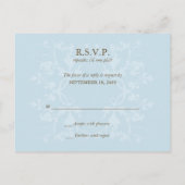 Aqua Bloemen Elegant Chique Bruiloft RSVP Uitnodiging Briefkaart (Achterkant)