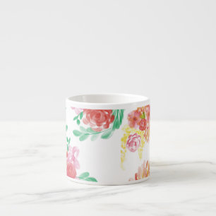 Aqua bloemen espresso kop