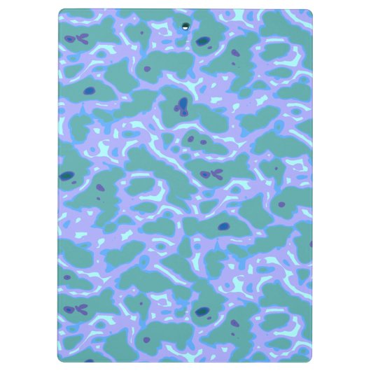 Aqua Blue Abstract met naam Klembord (Achterkant)