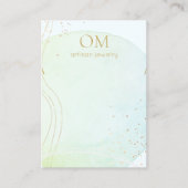 Aqua Blue Abstract Waterverf Ketting Visitekaartje (Voorkant)