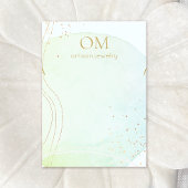 Aqua Blue Abstract Waterverf Ketting Visitekaartje