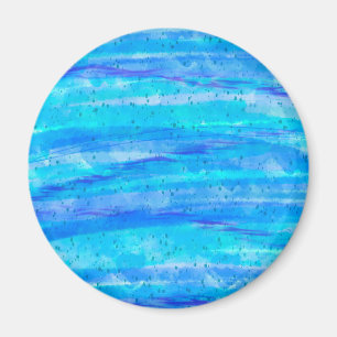 Aqua Blue Abstracte Waves Magneet