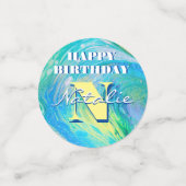 Aqua Blue Acrylic Flow Art Confetti (Kleine voorkant)