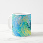 Aqua Blue Acrylique Flux Art Café Mug (Devant gauche)