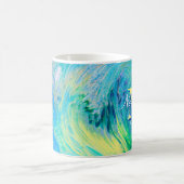 Aqua Blue Acrylique Flux Art Café Mug (Centre)