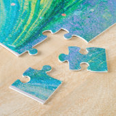 Aqua Blue Acrylique Flux Art Jigsaw Puzzle (Côté)